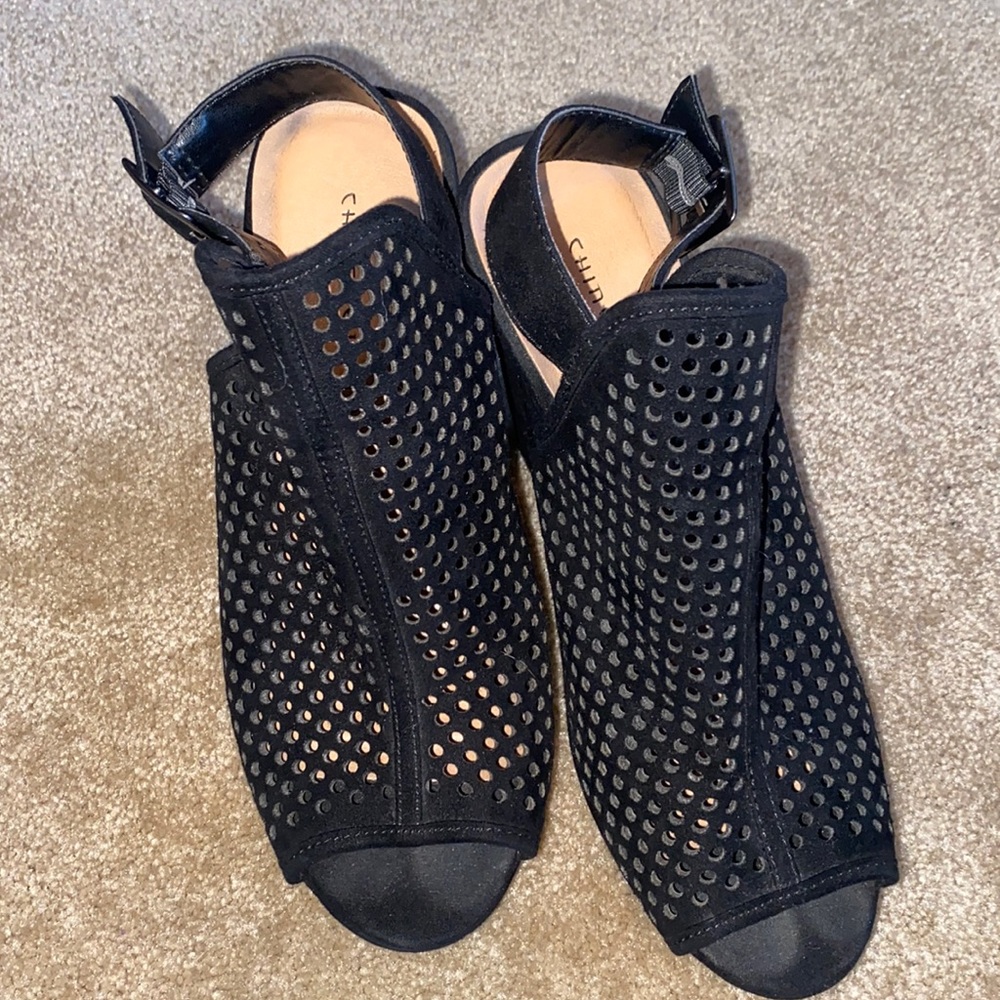 Chinese Laundry black platform wedge